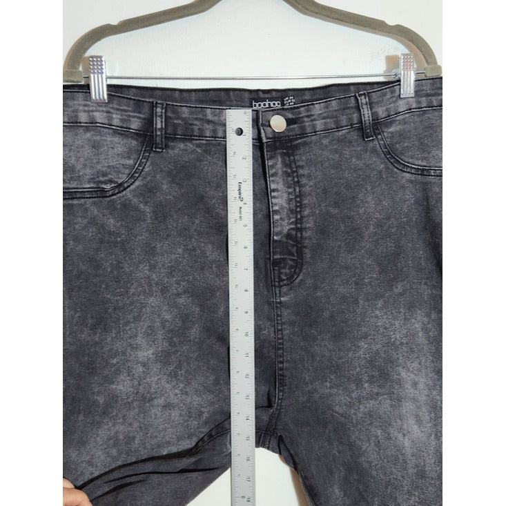 Boohoo Womens Acid Wash Black Skinny Fit Jeans Size 20