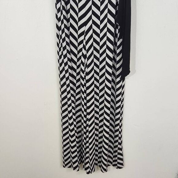 Connected Apparel Black and White Strapless Jumpsuit Size Small