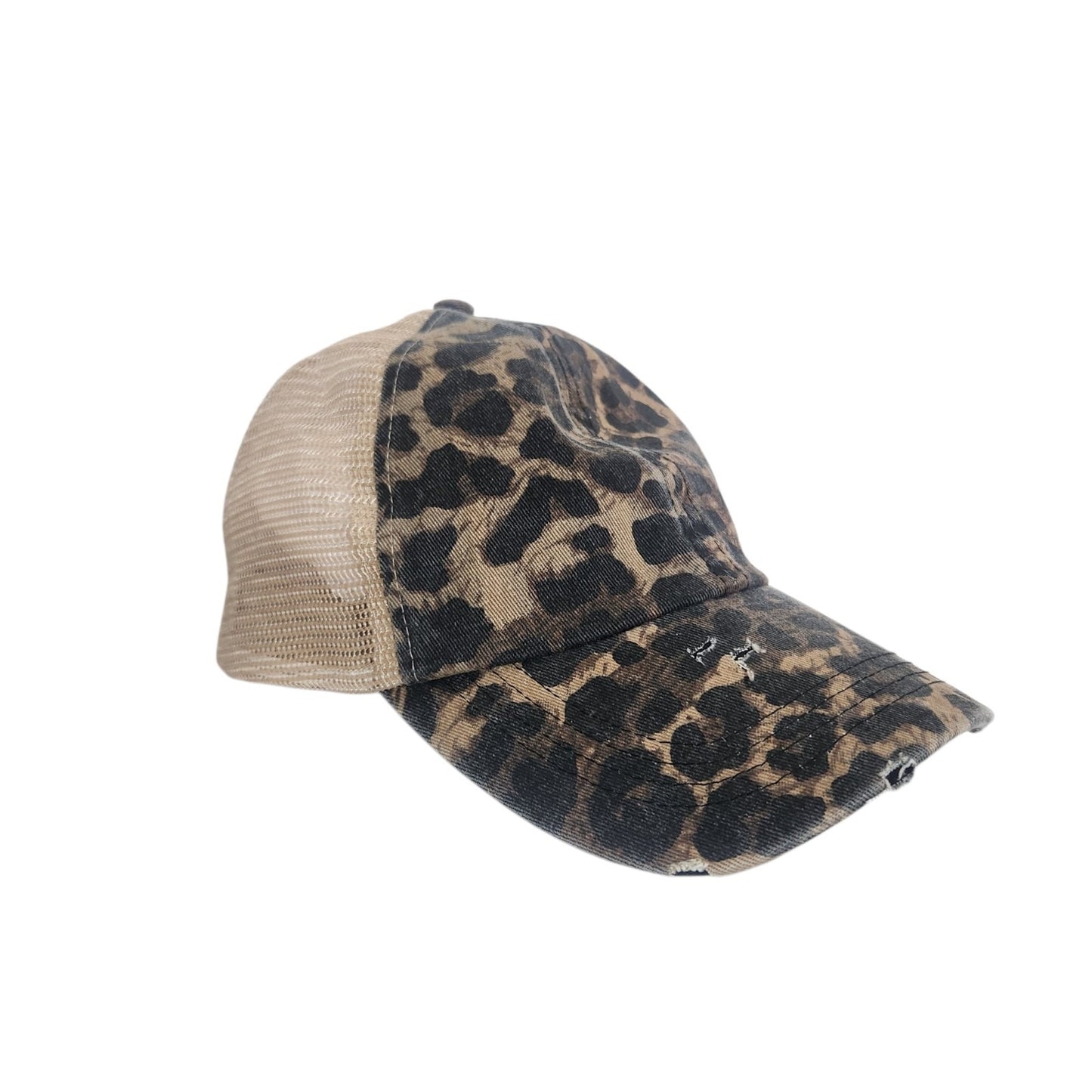 David and Young Tan Leopard Print Trucker Hat One Size
