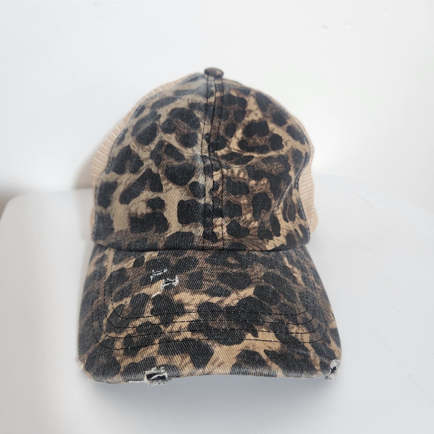 David and Young Tan Leopard Print Trucker Hat One Size