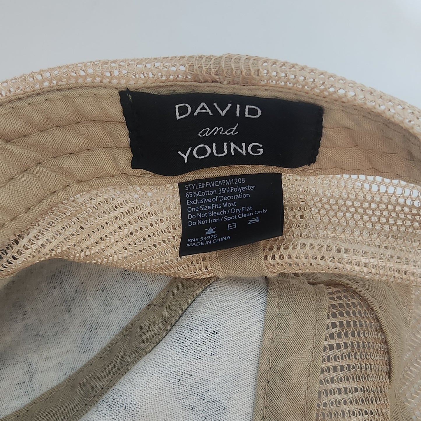 David and Young Tan Leopard Print Trucker Hat One Size