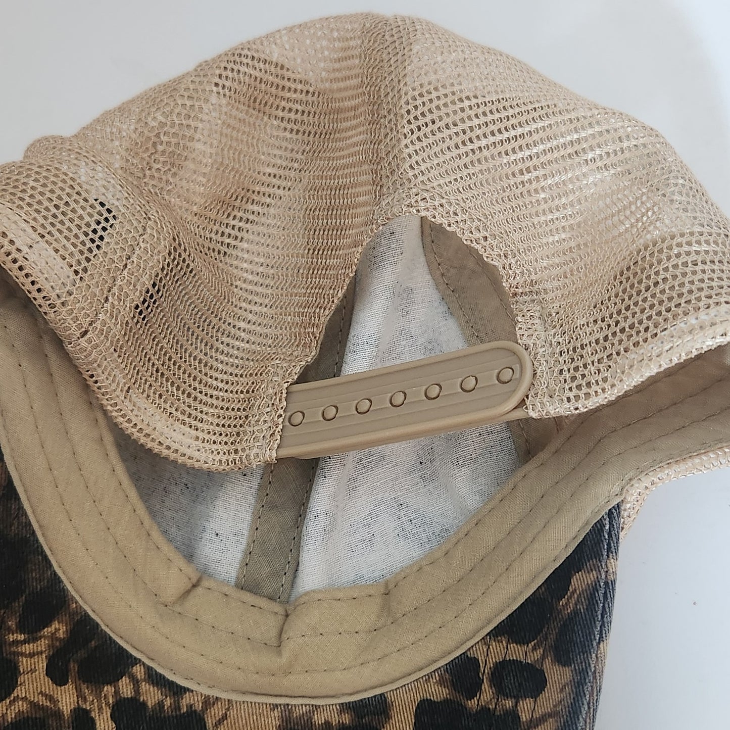 David and Young Tan Leopard Print Trucker Hat One Size