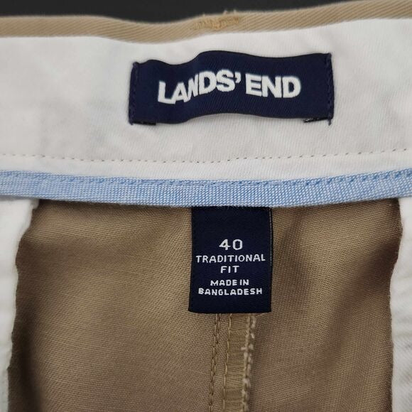 Lands' End Khaki Chino Shorts Size 40 Men's Classic Chino Shorts