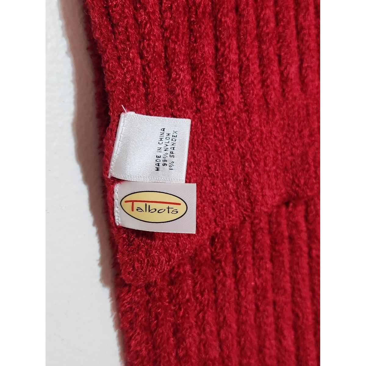 Talbots Red Ribbed Chenille Scarf Soft Cozy Holiday Winter One Size