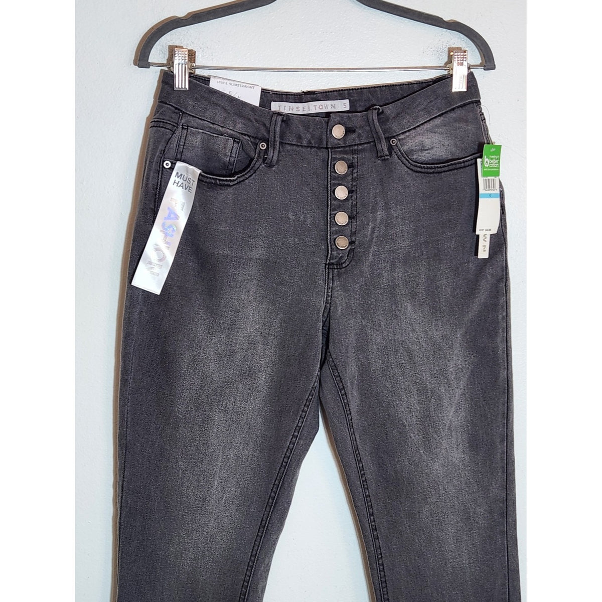 Tinseltown Gray High-Rise Slim Fit Button-Fly Jeans NWT Size 5