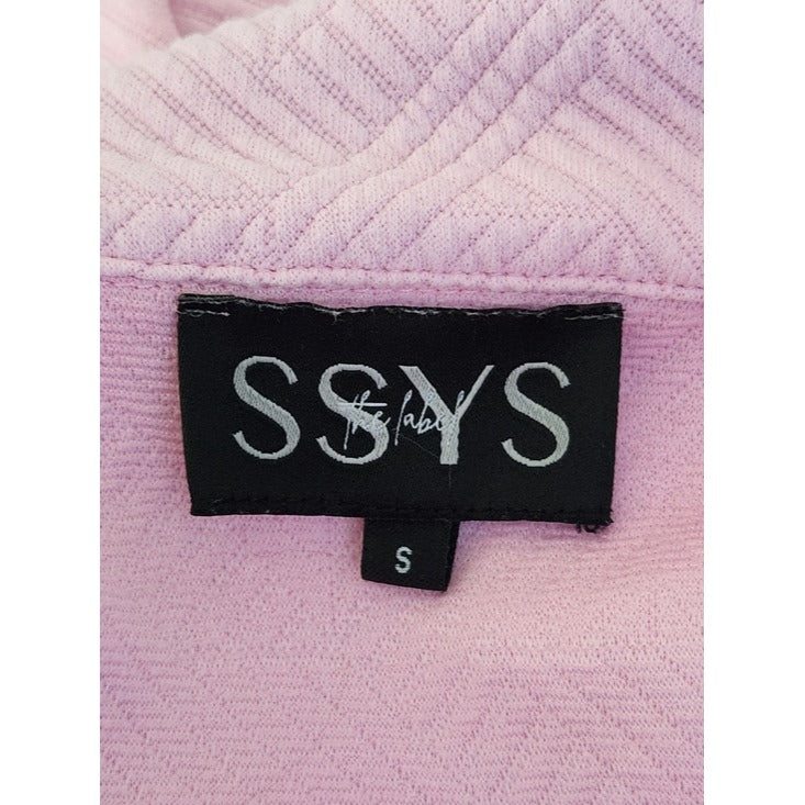 SSYS The Label Pink Textured Polo Top Size Small