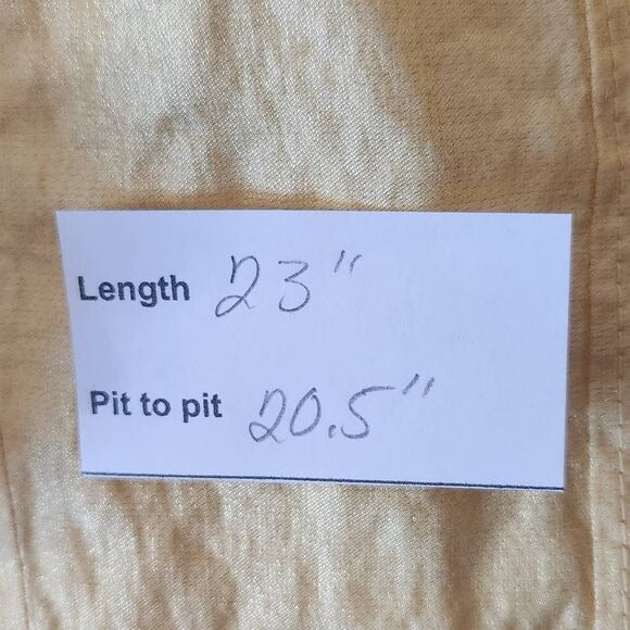 Chico's Yellow Blazer with Crinkle Fabric and Sheen Size Medium Yellow Blazer