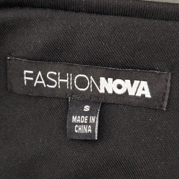 Fashion Nova Mini Black Sequin One-Shoulder Cocktail Dress Size Small