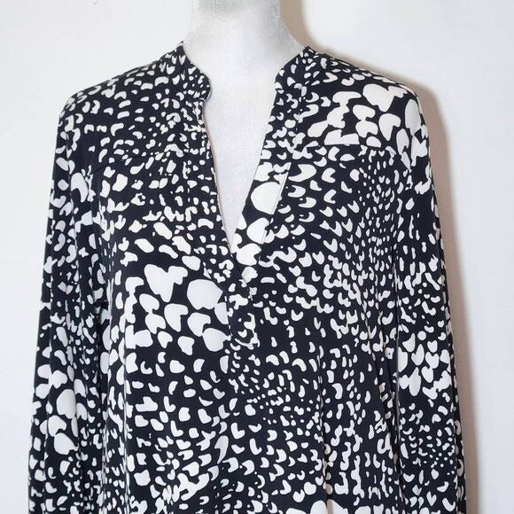 Banana Republic Black and White Mini Dress Size Small Black Print Shift Dress