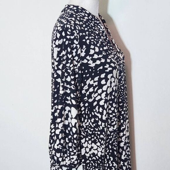 Banana Republic Black and White Mini Dress Size Small Black Print Shift Dress