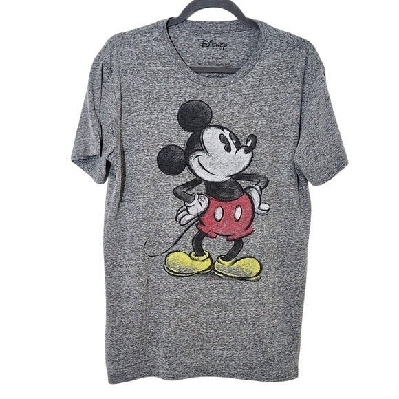 Disney Mickey Mouse Gray T-Shirt Size Medium Gray Short Sleeve Mickey Mouse Tee