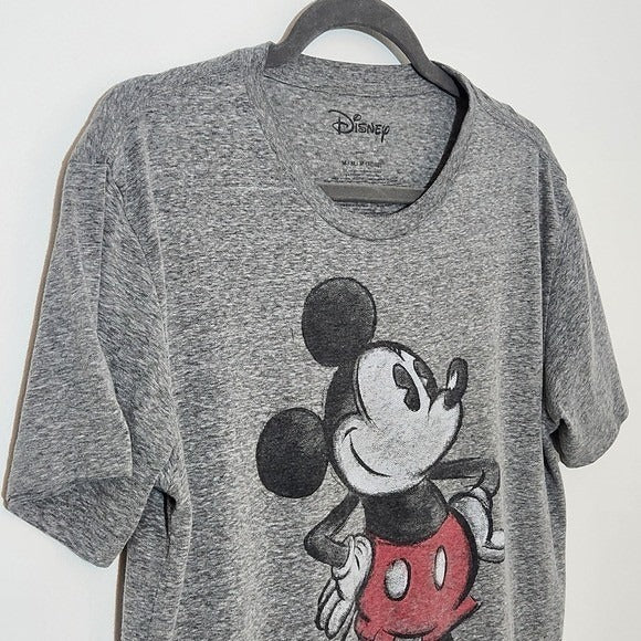 Disney Mickey Mouse Gray T-Shirt Size Medium Gray Short Sleeve Mickey Mouse Tee