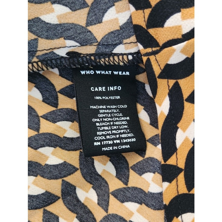 Who What Wear Brown and Black Geometric Asymmetric Midi Dress Size XXL NWT