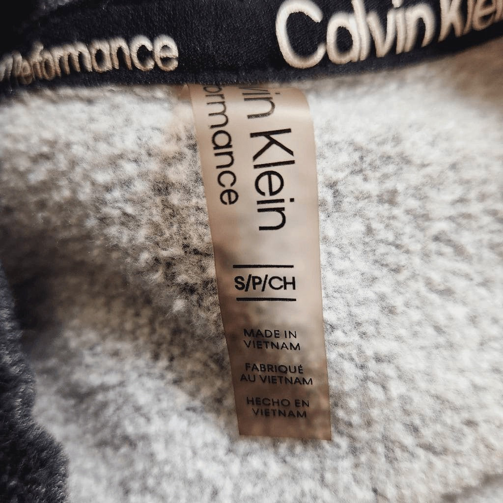 Calvin Klein Performance Gray Cropped Logo Sweatshirt Size Small Gray Sweatshirt