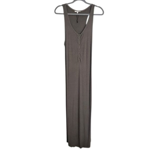 Splendid Olive Green Ribbed knit Sleeveless Fitted Maxi Dress Size Large