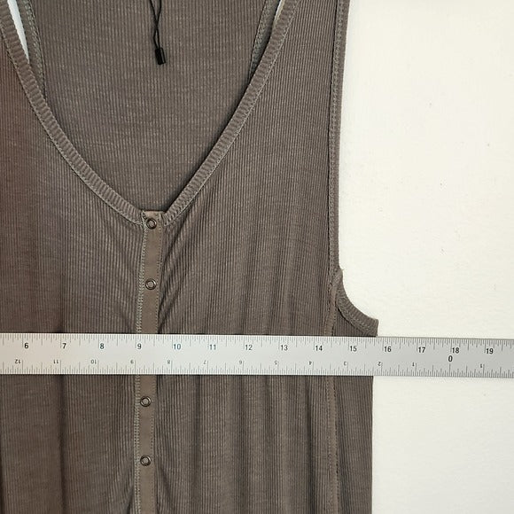 Splendid Olive Green Ribbed knit Sleeveless Fitted Maxi Dress Size Large
