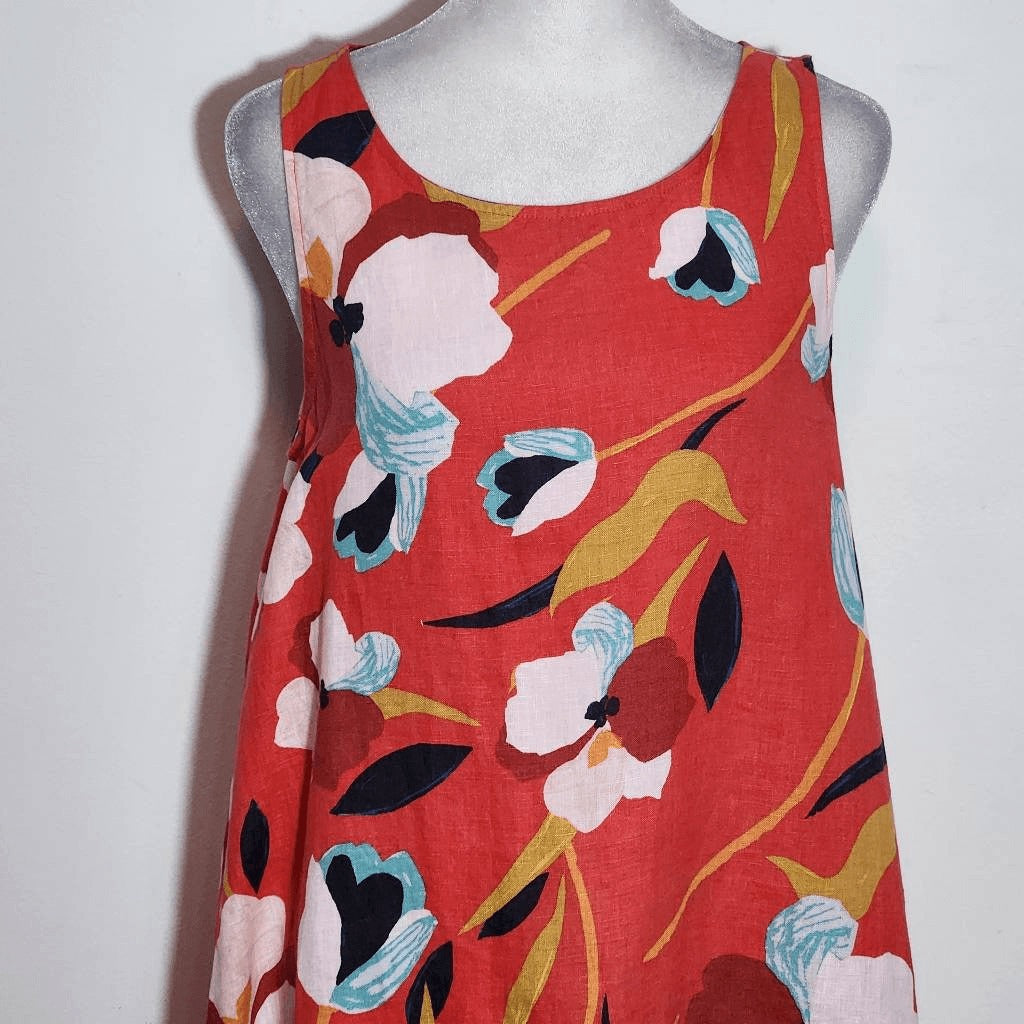 Sigrid Olsen Colorful Floral Linen Dress NWT XS Colorful Linen Dress