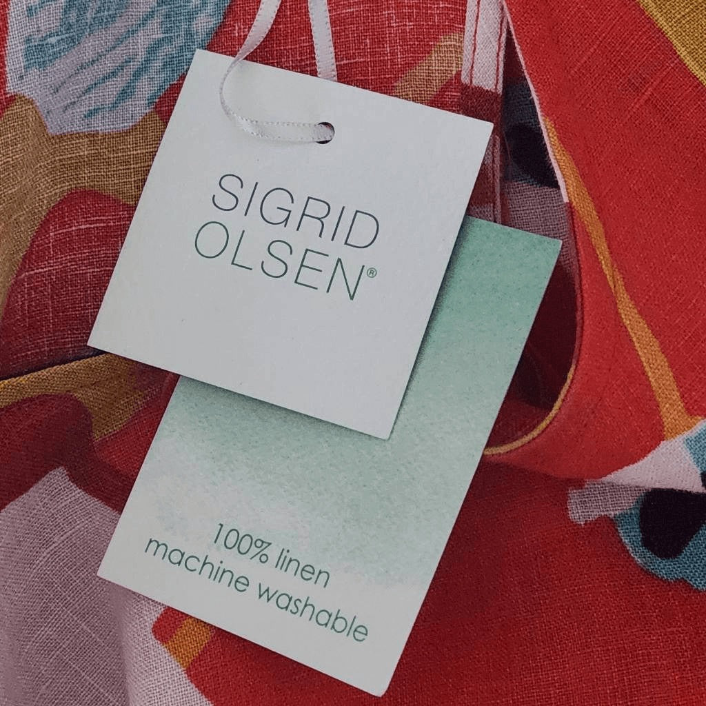 Sigrid Olsen Colorful Floral Linen Dress NWT XS Colorful Linen Dress