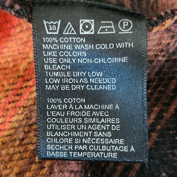 Urban Outfitters Orange Plaid Pinafore Skirt with Belt Size Small Flannel Skirt