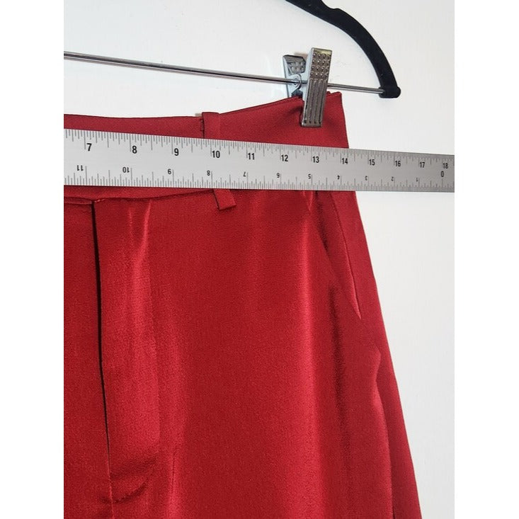 Lulus Red Satin Wide Leg Pants Size Medium NWT