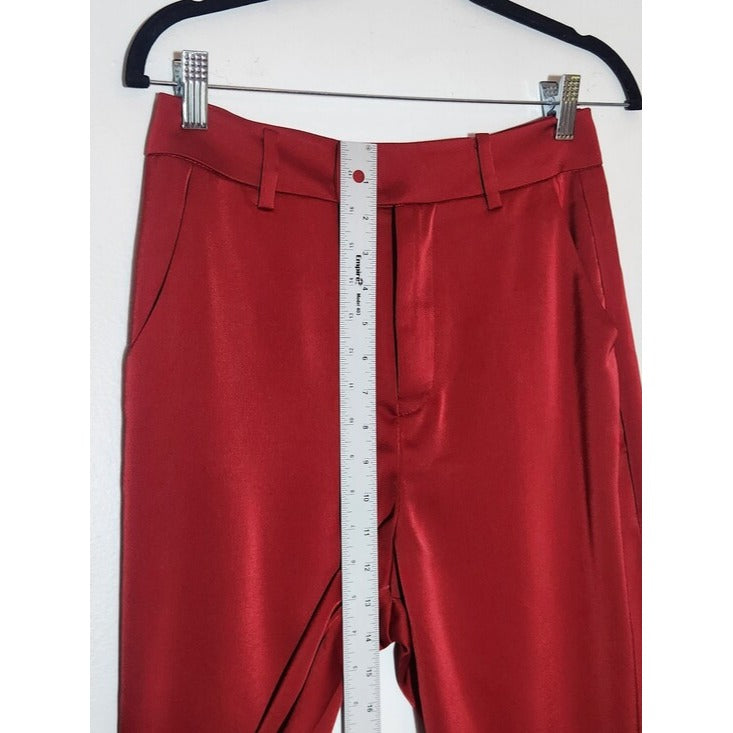 Lulus Red Satin Wide Leg Pants Size Medium NWT