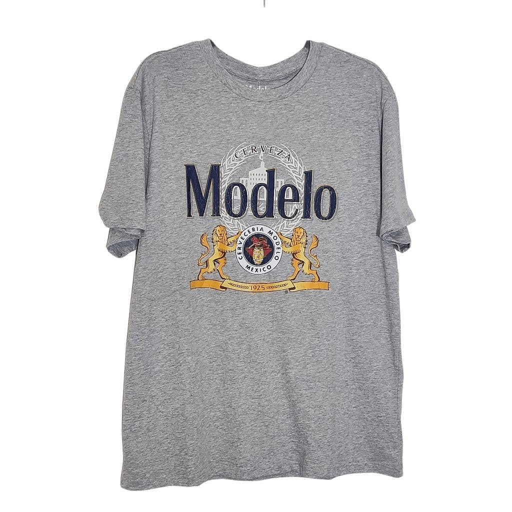 Modelo T-Shirt NWT Size Medium Gray Short Sleeve Modelo Beer Tee
