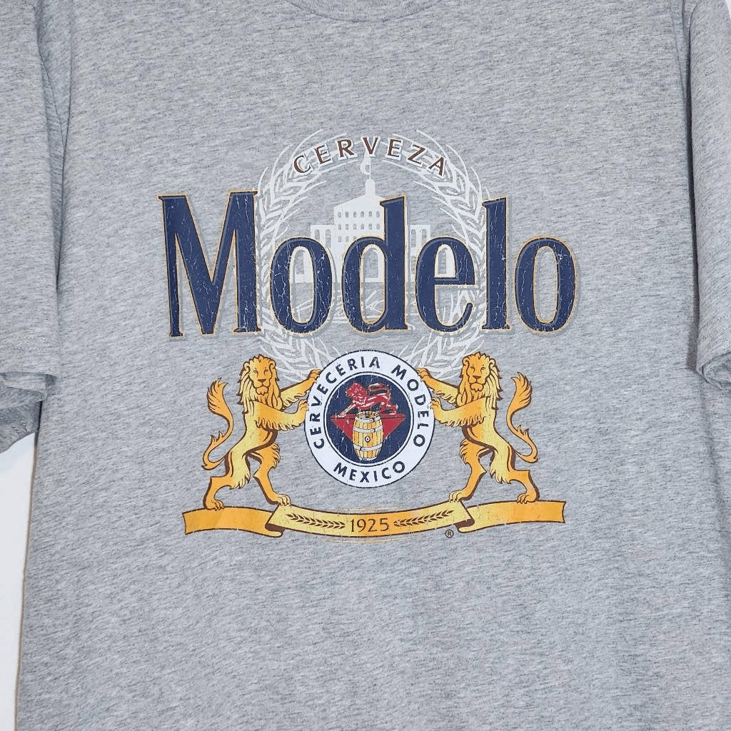 Modelo T-Shirt NWT Size Medium Gray Short Sleeve Modelo Beer Tee