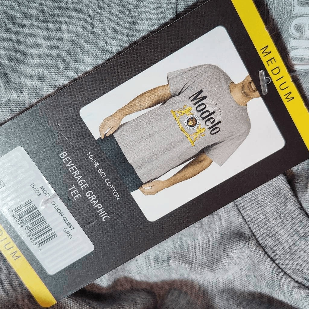 Modelo T-Shirt NWT Size Medium Gray Short Sleeve Modelo Beer Tee