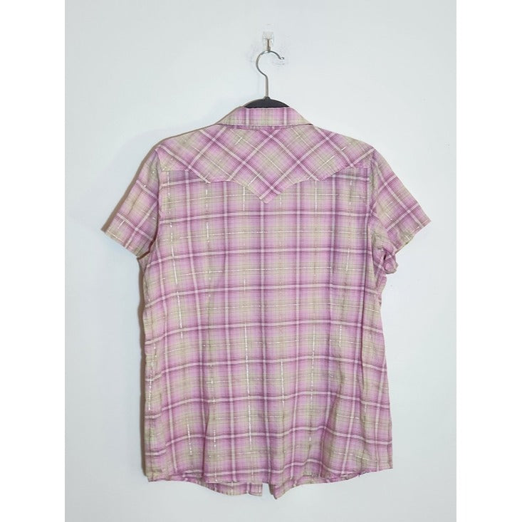 Ariat Pink Plaid Western Snap-Up Top Size Large Coastal Cowgirl