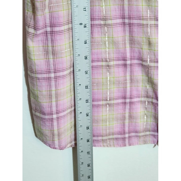 Ariat Pink Plaid Western Snap-Up Top Size Large Coastal Cowgirl