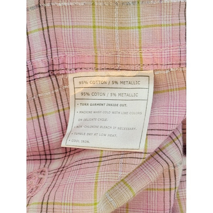 Ariat Pink Plaid Western Snap-Up Top Size Large Coastal Cowgirl