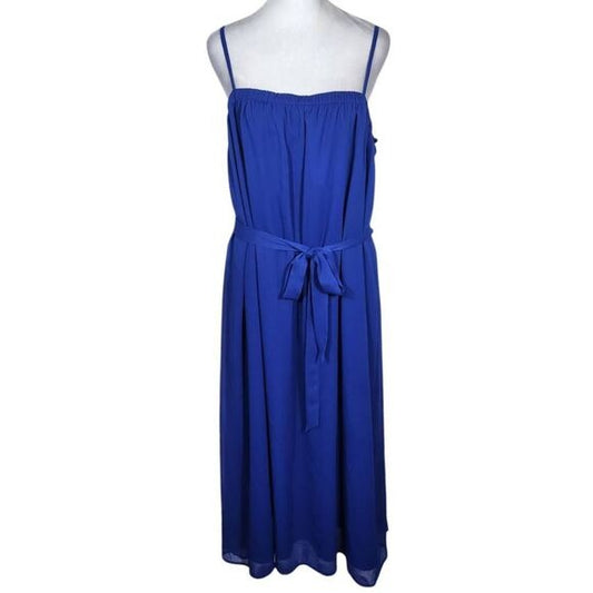 Gianni Bini Blue Sleeveless Midi Dress Size Large Blue Wedding Guest Dress, New