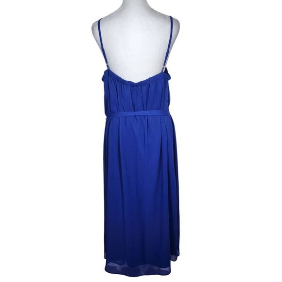 Gianni Bini Blue Sleeveless Midi Dress Size Large Blue Wedding Guest Dress, New