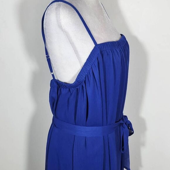 Gianni Bini Blue Sleeveless Midi Dress Size Large Blue Wedding Guest Dress, New