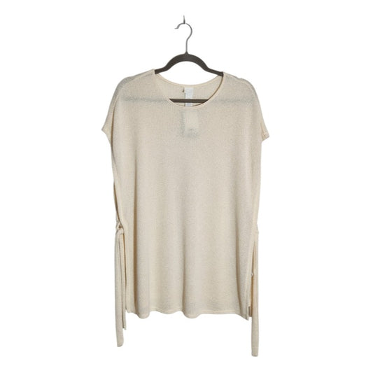 H&M Cream Knit Side Tie Tunic Poncho Style Size Large NWT
