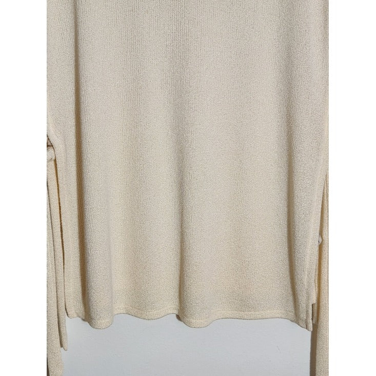 H&M Cream Knit Side Tie Tunic Poncho Style Size Large NWT