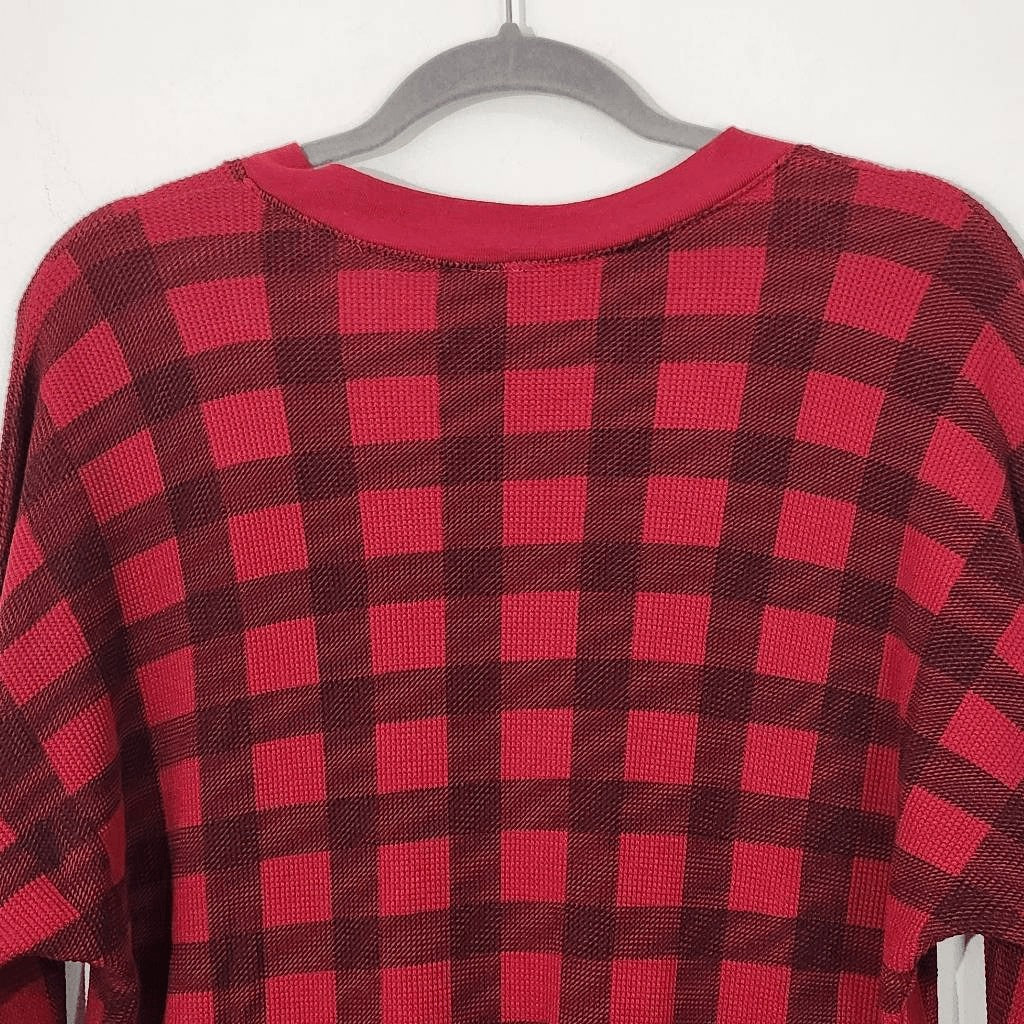 Bobi Red and Black Plaid Top NWT Size Small Red Plaid Knit Revolve Top