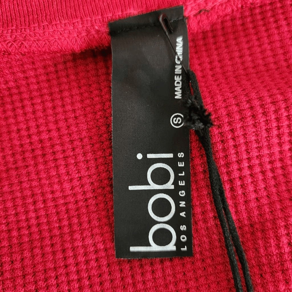 Bobi Red and Black Plaid Top NWT Size Small Red Plaid Knit Revolve Top