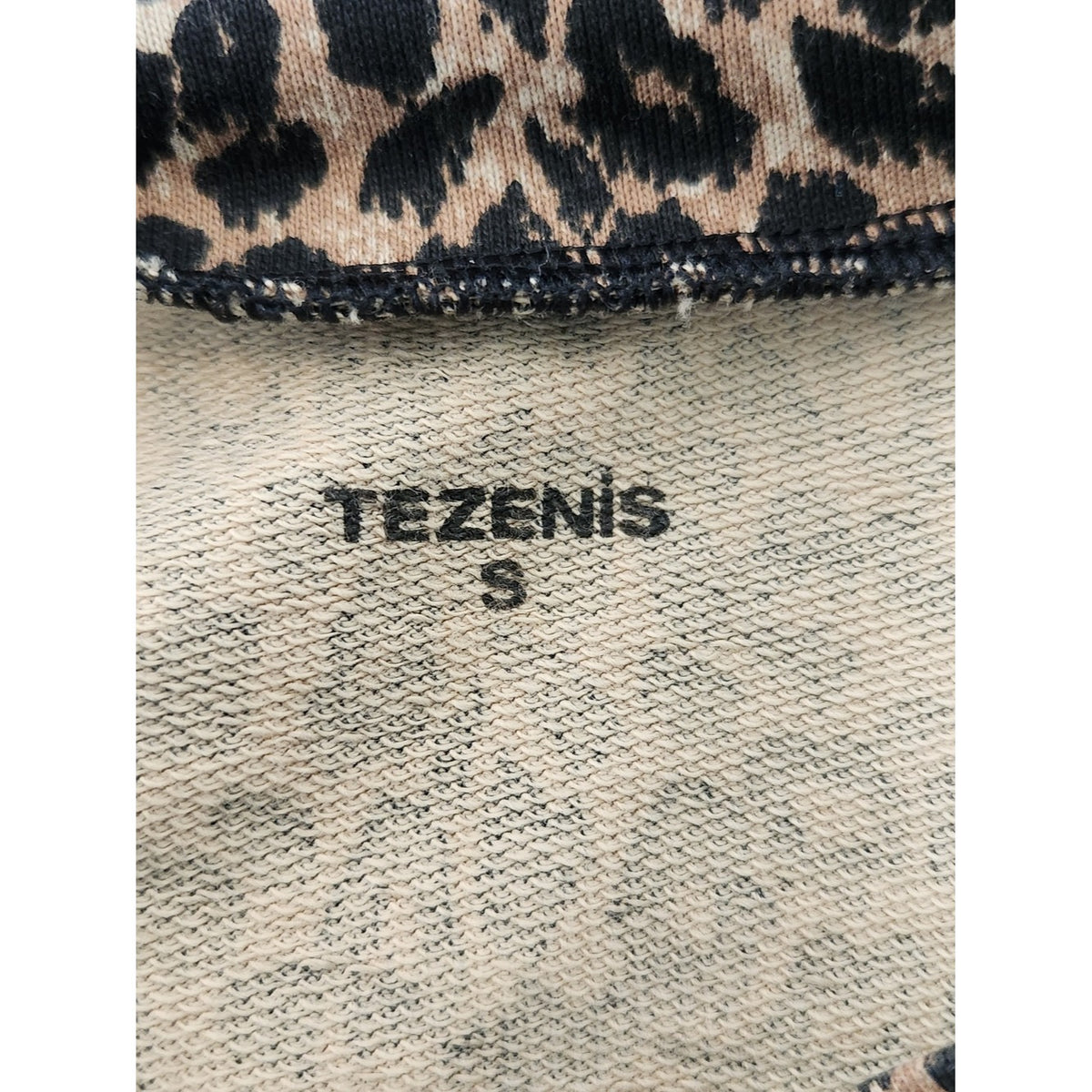 Tezenis Black and Brown Leopard Print Two Piece Pajama Lounge Set Size Small