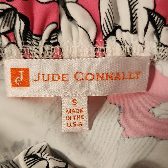 Jude Connally Pink Floral Print Blouse Size Small