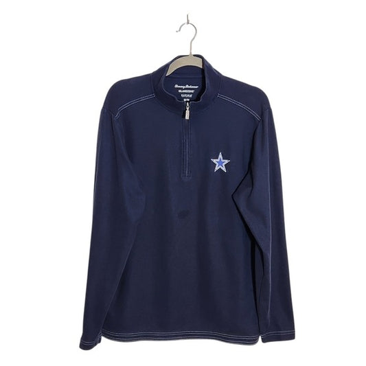 Tommy Bahama Navy Dallas Cowboys Quarter Zip Pullover Size Medium