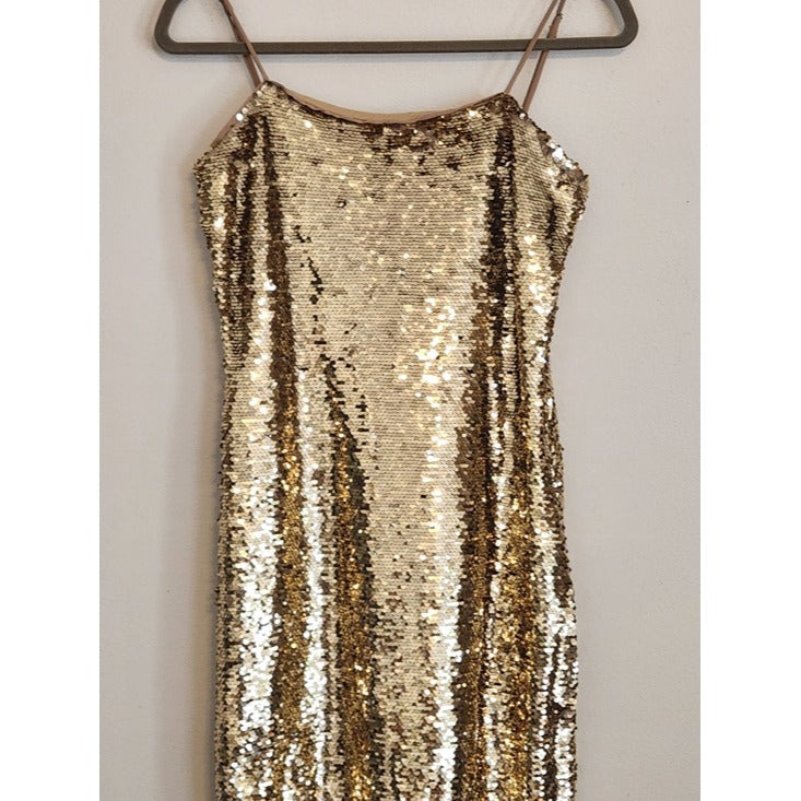 Gianni Bini Gold Sequin Midi Slip Dress Size Small NWT Sequin Cocktail Dress