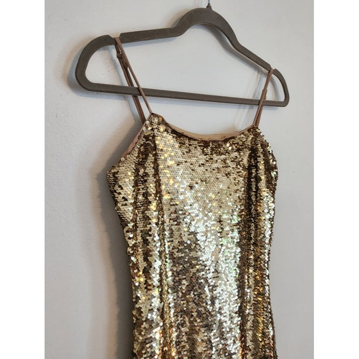 Gianni Bini Gold Sequin Midi Slip Dress Size Small NWT Sequin Cocktail Dress