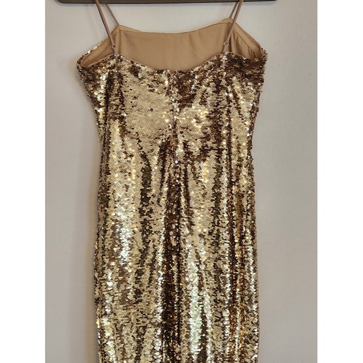 Gianni Bini Gold Sequin Midi Slip Dress Size Small NWT Sequin Cocktail Dress