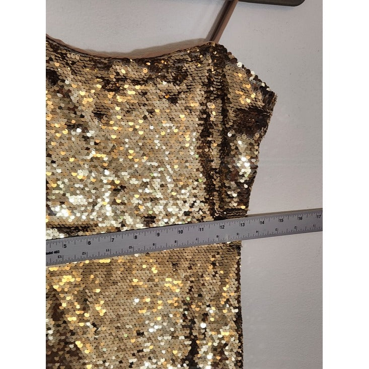 Gianni Bini Gold Sequin Midi Slip Dress Size Small NWT Sequin Cocktail Dress