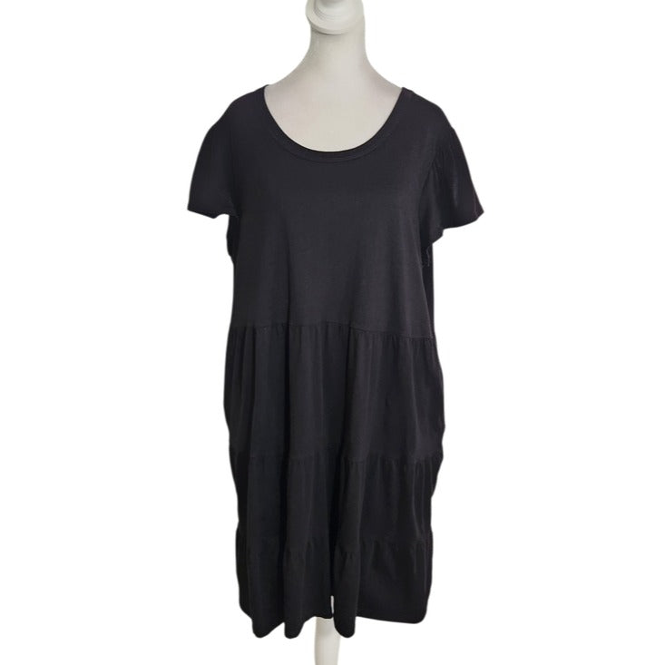 Time and Tru Black Tiered Babydoll Mini Dress Size XL