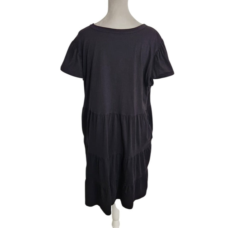 Time and Tru Black Tiered Babydoll Mini Dress Size XL