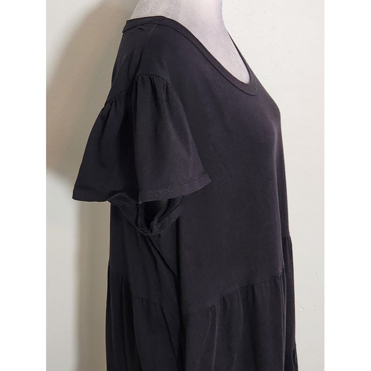 Time and Tru Black Tiered Babydoll Mini Dress Size XL