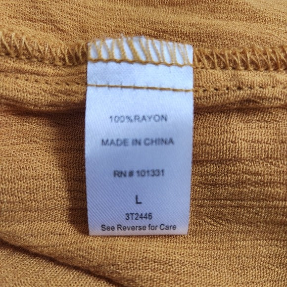 Charlotte Russe Mustard Gold Off-the-Shoulder Cropped Top Size Large