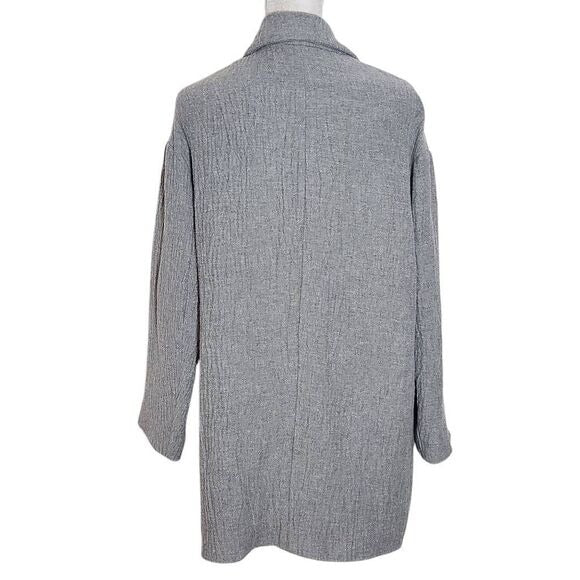 Zara Gray Textured Oversized Coat Size XS Single-Button Zara Gray Coat